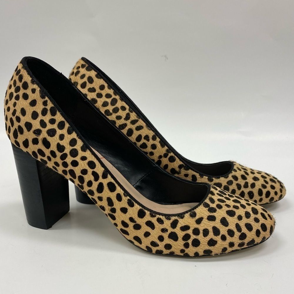 SOLE Society Giselle cheetah stacked‎ heel pumps